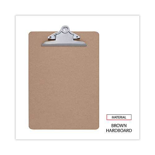 Universal Hardboard Clipboard, 1.25" Clip Capacity, Holds 8.5 x 11 Sheets, Brown (UNV40304)