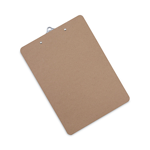 Universal Hardboard Clipboard, 1.25" Clip Capacity, Holds 8.5 x 11 Sheets, Brown (UNV40304)