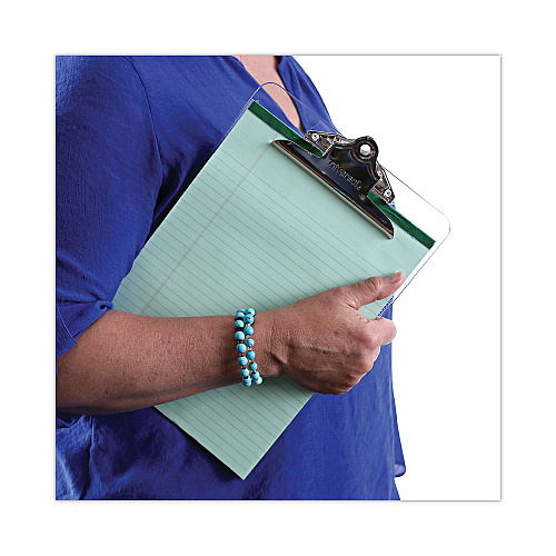 Universal Plastic Clipboard with High Capacity Clip, 1.25" Clip Capacity, Holds 8.5 x 11 Sheets, Clear (UNV40308)
