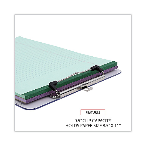 Universal Plastic Clipboard with Low Profile Clip, 0.5" Clip Capacity, Holds 8.5 x 11 Sheets, Clear (UNV40310)