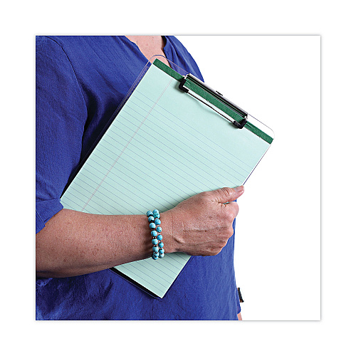 Universal Plastic Clipboard with Low Profile Clip, 0.5" Clip Capacity, Holds 8.5 x 11 Sheets, Clear (UNV40310)