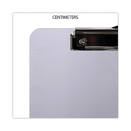 Universal Plastic Clipboard with Low Profile Clip, 0.5" Clip Capacity, Holds 8.5 x 11 Sheets, Clear (UNV40310)