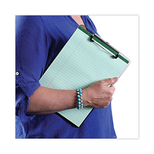 Universal Plastic Clipboard with Low Profile Clip, 0.5" Clip Capacity, Holds 8.5 x 11 Sheets, Translucent Black (UNV40311)