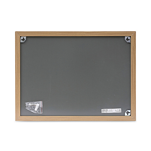 Universal Cork Board with Oak Style Frame, 24 x 18, Tan Surface (UNV43602)