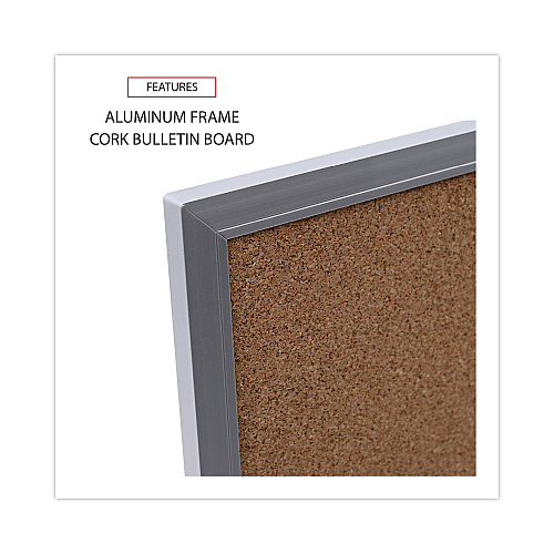 Universal Cork Bulletin Board, 36 x 24, Tan Surface, Aluminum Frame (UNV43613)