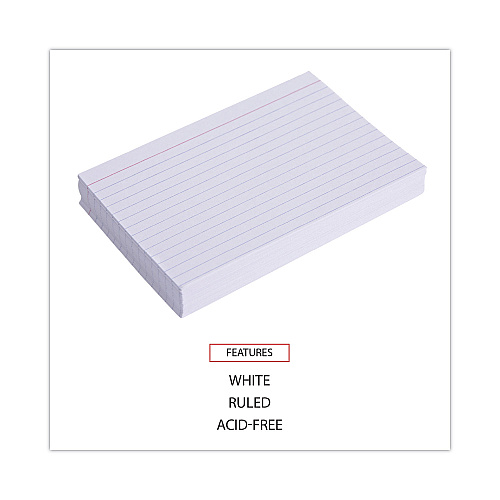 Universal Ruled Index Cards, 4 x 6, White, 100/Pack (UNV47230)