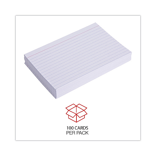 Universal Ruled Index Cards, 4 x 6, White, 100/Pack (UNV47230)