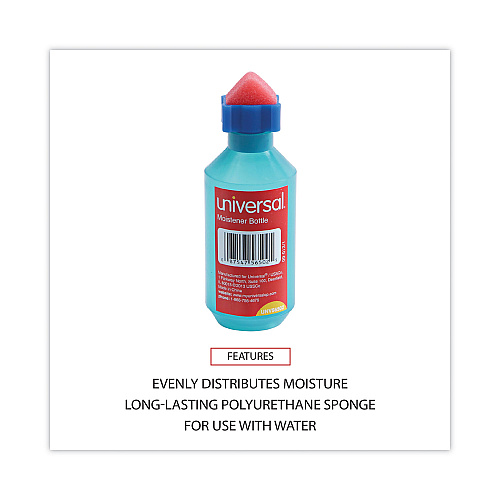 Universal Squeeze Bottle Moistener, 2 oz, Blue (UNV56502)
