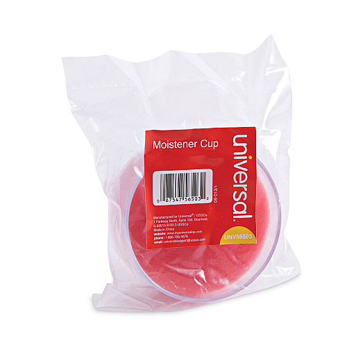 Universal Sponge Cup Moistener, 3" Diameter, Clear (UNV56503)