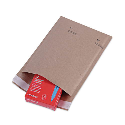 Universal Natural Self-Seal Cushioned Mailer, #0, Barrier Bubble Air Cell Cushion, Self-Adhesive Closure, 6 x 10, Kraft, 200/Carton (UNV62425)