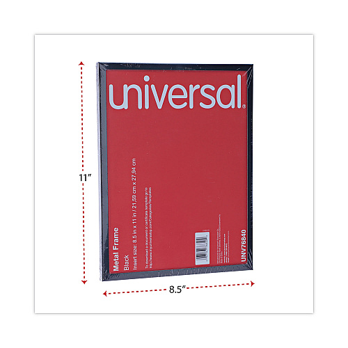 Universal Metal Photo Frame, Aluminum, 8.5 x 11, Black (UNV76840)