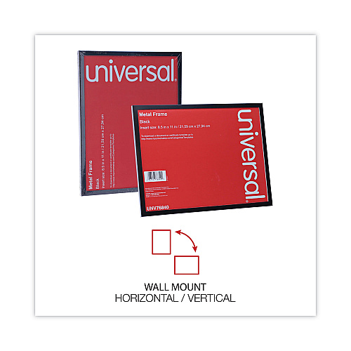 Universal Metal Photo Frame, Aluminum, 8.5 x 11, Black (UNV76840)