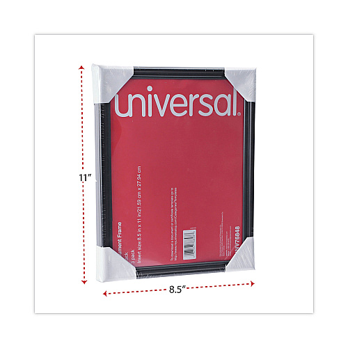 Universal All Purpose Document Frame, 8.5 x 11 Insert, Black, 3/Pack (UNV76848)
