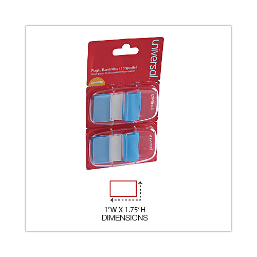 Universal Page Flags, Blue, 50 Flags/Dispenser, 2 Dispensers/Pack (UNV99002)
