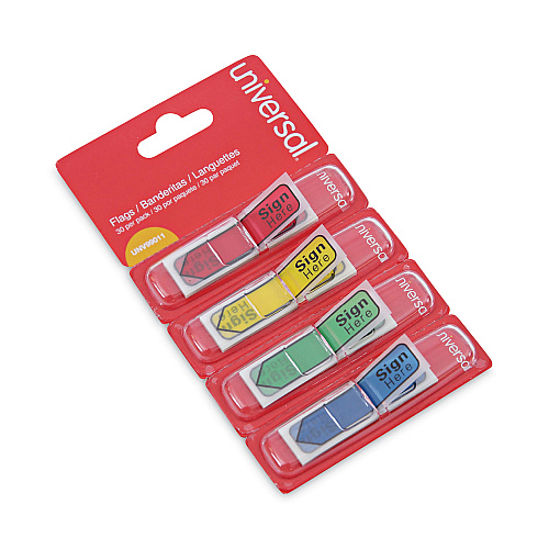 Universal Deluxe Message Arrow Flags, "Sign Here", Assorted Colors, 120/Pack (UNV99011)