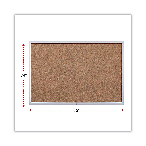 Universal Cork Bulletin Board, 36 x 24, Tan Surface, Aluminum Frame (UNV43613)