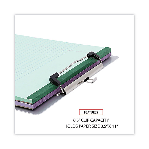 Universal Aluminum Clipboard with Low Profile Clip, 0.5" Clip Capacity, Holds 8.5 x 11 Sheets, Aluminum (UNV40301)