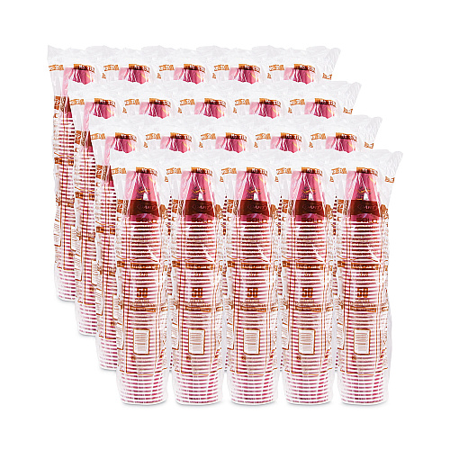 SOLO Paper Hot Drink Cups in Bistro Design, 8 oz, Maroon, 50/Pack (378SIPK)