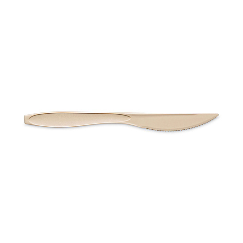 SOLO Medium Weight Polystyrene Knives, Plastic, Champagne, 1,000/Carton (RSAK)