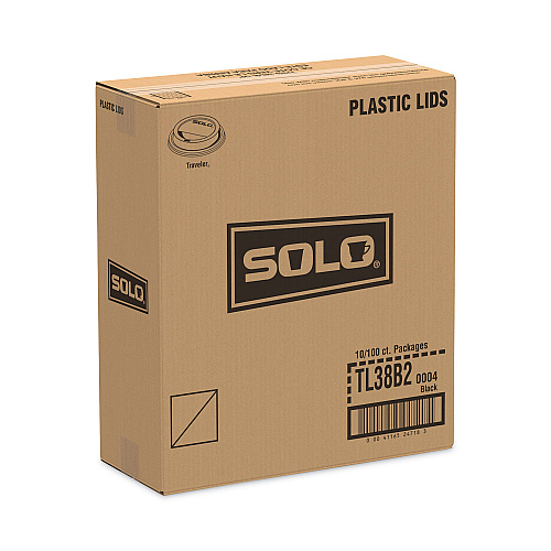 SOLO Traveler Cappuccino Style Dome Lid, Fits 8 oz Cups, Black, 1,000/Carton (TL38B2)