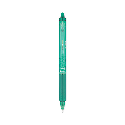 Pilot FriXion Clicker Erasable Gel Pen, Retractable, Fine 0.7 mm, Green Ink, Green Barrel, Dozen (31476)