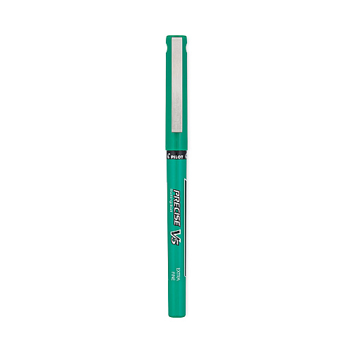 Pilot Precise V5 Roller Ball Pen, Stick, Extra-Fine 0.5 mm, Green Ink, Green/Clear Barrel, Dozen (25104)