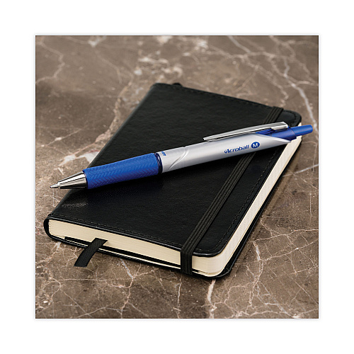 Pilot Acroball Pro Advanced Ink Hybrid Gel Pen, Retractable, Medium 1 mm, Blue Ink, Silver/Blue Barrel, Dozen (31911)