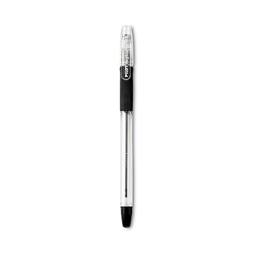 Pilot EasyTouch Ballpoint Pen, Stick, Medium 1 mm, Black Ink, Clear/Black Barrel, Dozen (32010)