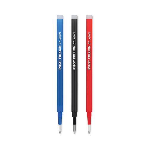Refill for Pilot FriXion Erasable, FriXion Ball, FriXion Clicker and FriXion LX Gel Ink Pens, Fine Tip, Assorted Ink, 3/Pack (77335)