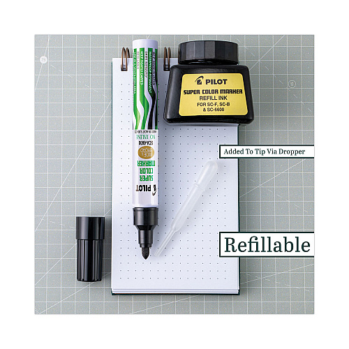 Pilot Jumbo Refillable Permanent Marker, Broad Chisel Tip, Black (45100)
