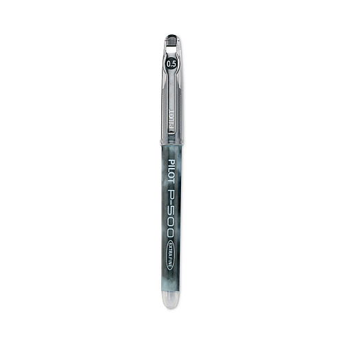 Pilot Precise P-500 Gel Pen, Stick, Extra-Fine 0.5 mm, Black Ink, Black Barrel, Dozen (38600)
