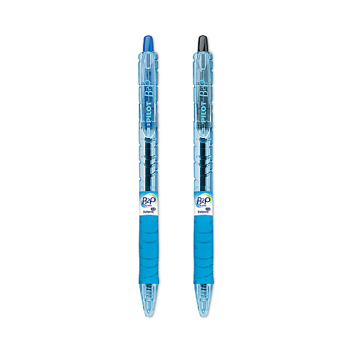 Pilot B2P Bottle-2-Pen Recycled Ballpoint Pen, Retractable, Medium 1 mm, Assorted Ink Colors, Translucent Blue Barrel, 36/Pack (57050)