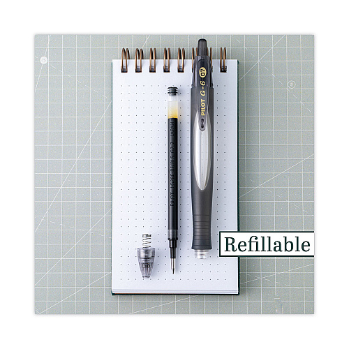 Pilot G6 Gel Pen, Retractable, Fine 0.7 mm, Black Ink, Black Barrel (31401)