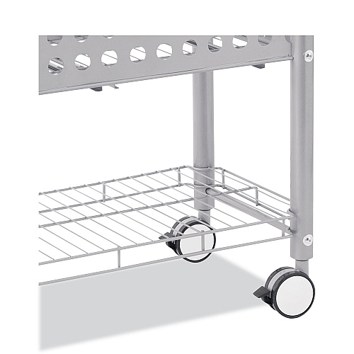 Vertiflex File Cart with Open Top, Metal, 1 Shelf, 2 Bins, 28.25" x 13.75" x 27.38", Matte Gray (VF52000)