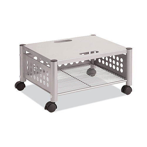Vertiflex Underdesk Machine Stand, Metal, 2 Shelves, 90 lb Capacity, 21.5" x 17.88" x 11.5", Matte Gray (VF52005)
