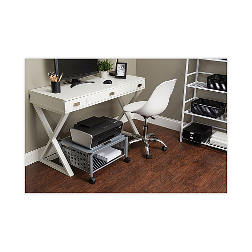 Vertiflex Underdesk Machine Stand, Metal, 2 Shelves, 90 lb Capacity, 21.5" x 17.88" x 11.5", Matte Gray (VF52005)