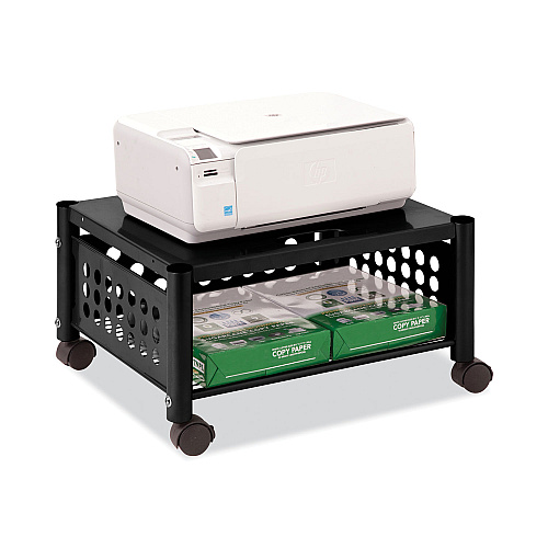 Vertiflex Underdesk Machine Stand, Metal, 2 Shelves, 90 lb Capacity, 21.5" x 17.88" x 11.5", Black (VF52009)