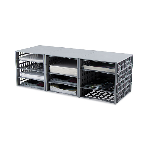 Advantus Snap Configurable Tray System, 12 Compartments, 22.75 x 9.75 x 13, Gray (39412)