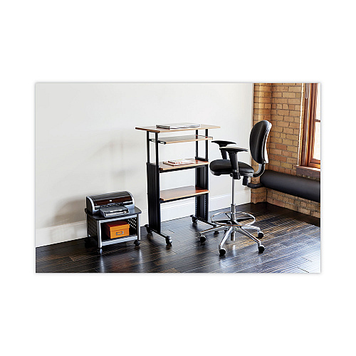 Safco Muv Stand-Up Adjustable-Height Desk, 29.5" x 22" x 35" to 49", Cherry/Black (1929CY)