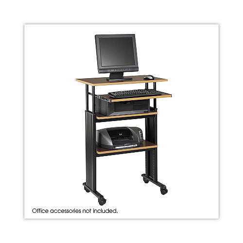 Safco Muv Stand-Up Adjustable-Height Desk, 29.5" x 22" x 35" to 49", Cherry/Black (1929CY)