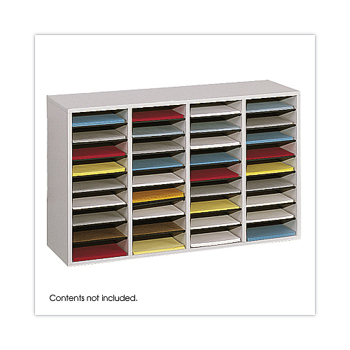 Safco Wood/Laminate Literature Sorter, 36 Compartments, 39.25 x 11.75 x 24, Gray (9424GR)