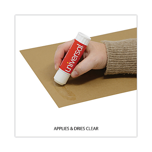 Universal Glue Stick, 1.3 oz, Applies and Dries Clear, 12/Pack (UNV76752)