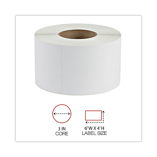 Universal Thermal Transfer Blank Shipping Labels, Label Printers, 4 x 6, White, 1,000/Roll, 4 Rolls/Carton (UNV598342)