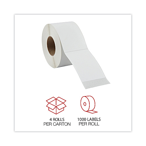 Universal Thermal Transfer Blank Shipping Labels, Label Printers, 4 x 6, White, 1,000/Roll, 4 Rolls/Carton (UNV598342)