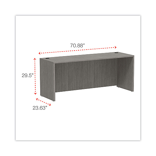 Alera Valencia Series Credenza Shell, 70.88w x 23.63d x 29.5h, Gray (ALEVA257224GY)