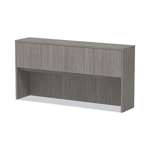 Alera Valencia Series Hutch with Doors, 4 Compartments, 70.63w x 15d x 35.38h, Gray (ALEVA287215GY)