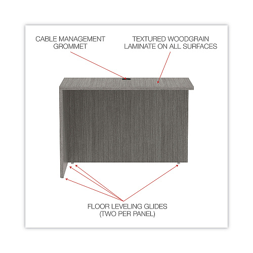 Alera Valencia Series Reversible Return/Bridge Shell, 42w x 23.63d x 29.5h, Gray (ALEVA354224GY)
