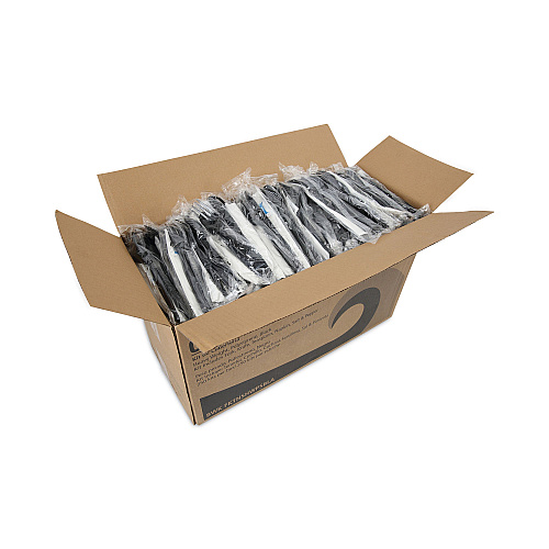 Boardwalk Six-Piece Cutlery Kit, Condiment/Fork/Knife/Napkin/Spoon, Heavyweight, Black, 250/Carton (BWKFKTNSHWPSBLA)
