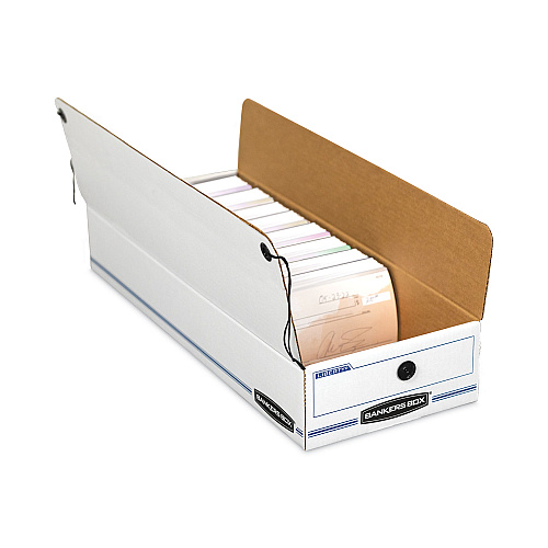 Bankers Box LIBERTY Check and Form Boxes, 9.25" x 15" x 4.25", White/Blue, 12/Carton (00009)