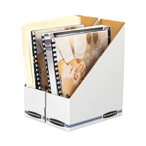 Bankers Box Stor/File Corrugated Magazine File, 4 x 9.25 x 11.75, White, 12/Carton (10723)